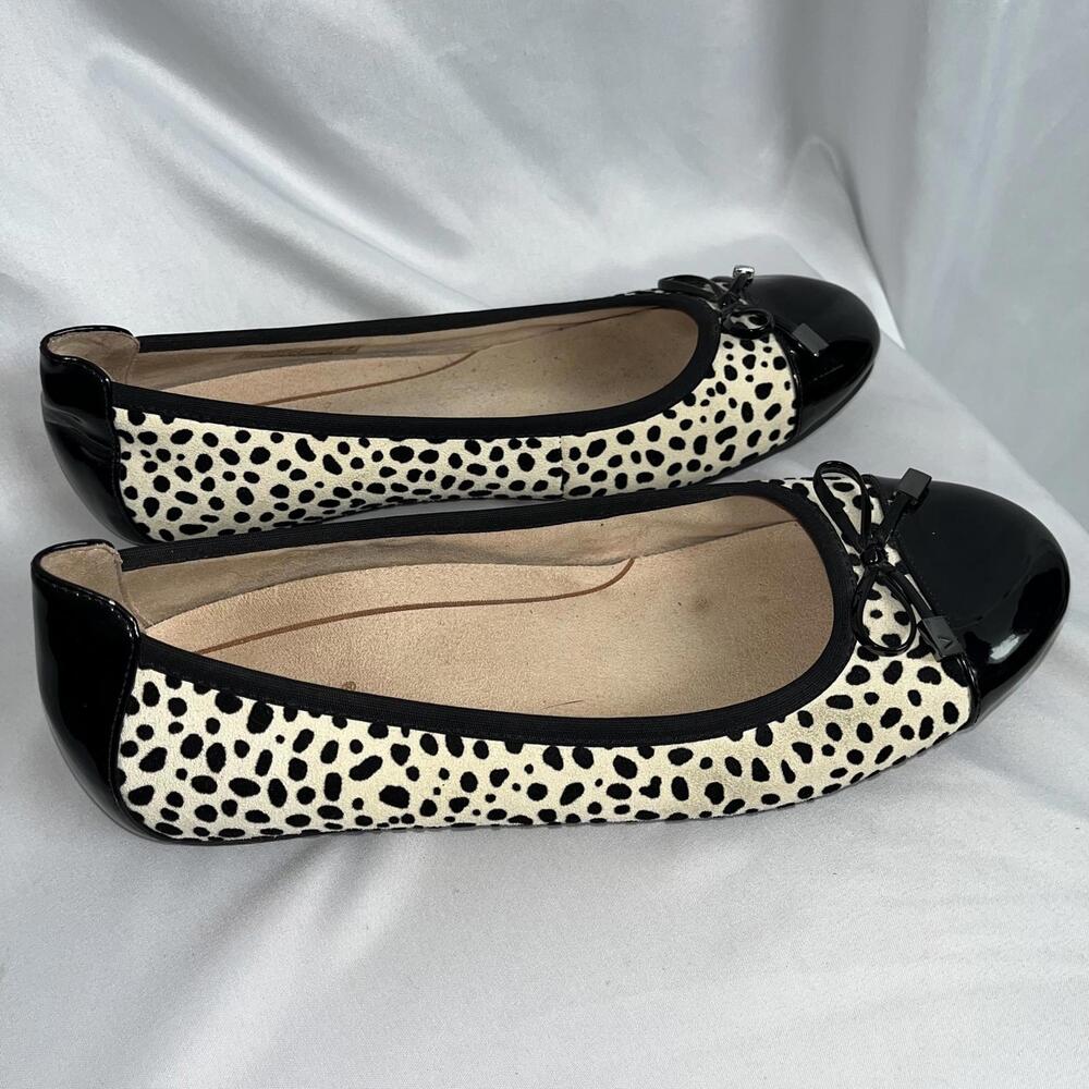 Vionic Black & White Dalmatian Print Ballet Flats